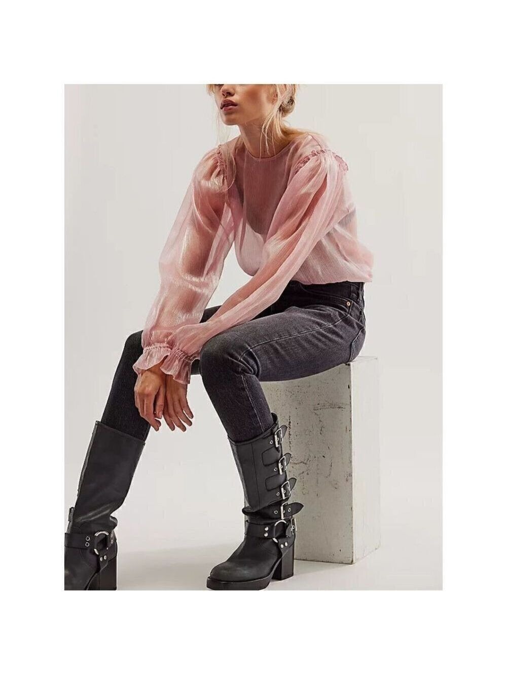 FREE PEOPLE Freya Frost Top / Pale Pink
